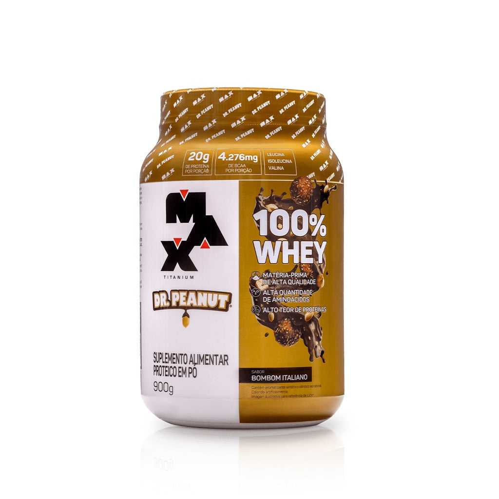 100% WHEY 900G DR PEANUT POTE - MAX TITANIUM